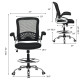 Adjustable Height Flip-Up Mesh Drafting Chair