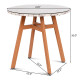 Round Dining Table with Steel Frame & Tempered Glass Top