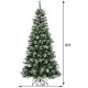 8 Feet Snow Flocked Artificial Christmas Hinged Tree