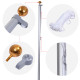 20 Feet Aluminum Sectional Flagpole Kit with Halyard Pole and American Flag