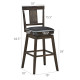 29 inch Swivel Upholstered Counter Height Bar Stool with Rubber Wood Legs