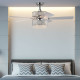 Modern Crystal Ceiling Chandelier Fan With Light Chrome Finished 