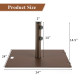 Portable 50 lbs Umbrella Base Stand with Handle and Wheels for Patio Square