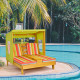 Kids Lounge Patio Lounge Chair with Cup Holders and Awning