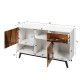 Sideboard Storage Cabinet with Display Shelves Doors and Drawer