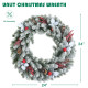 24 Inch Electrostatic Flocked Christmas Wreath Holiday Decor with 175 PE Tips