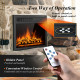 18-Inch Electric Fireplace Insert Freestanding and Recessed Heater Log Flame Remote