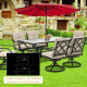 66 x 38 Inches Patio Dining Glass Table Oversize Rectangular with Umbrella Hole
