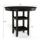 36.5 Inch Counter Height Dining Table with 42 Inches Round Tabletop and 2-Tier Storage Shelf