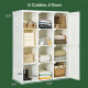 Clothes Foldable Armoire Wardrobe Closet with 12 Cubby Storage