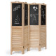 4-Panel Folding Privacy Room Divider Screen with Chalkboard 