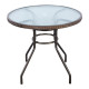 Patio Steel Round Table with Umbrella Holes for Outdoor