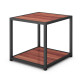 20 Inch Metal Square Side Table Coffee Stand Bottom with 2-Tier Shelf