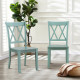 Set of 2 Cross Back Wood Dining Chair