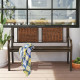 Outdoor Porch Furniture Patio Garden Bench Steel Frame Rattan