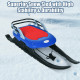 Folding Kids Metal Snow Sled with Pull Rope Snow Slider and Leather Seat