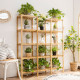 Multifunctional Bamboo Shelf Flower Plant Display Stand