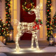 Lighted Christmas Reindeer Decorations with 50 LED Lights for Outdoor Yard 