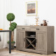 Wooden Kitchen Storage Buffet Cabinet with 2 Drawer and Wine Rack