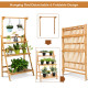 3 Tiers Bamboo Hanging Folding Plant Shelf Stand 