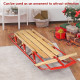 54 Inch Kids Wooden Snow Sled with Metal Runners and Steering Bar