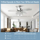 52 Inches Classical Crystal Ceiling Fan Lamp