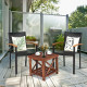 Set of 4 Outdoor Patio PE Rattan Dining Chairs with Powder-coated Steel Frame