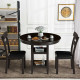 36.5 Inch Counter Height Dining Table with 42 Inches Round Tabletop and 2-Tier Storage Shelf