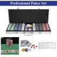 500 Chips Poker Dice Chip Set with Silver Aluminum Case 