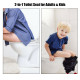 Toddlers & Adult Round Toilet Seat with Built-in Potty
