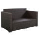 4 Pieces Brown Wicker Rattan Sofa Furniture Set Patio Garden Lawn Cushioned Seat