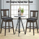 29 inch Swivel Upholstered Counter Height Bar Stool with Rubber Wood Legs