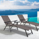 Adjustable outdoor patio pool chaise lounge