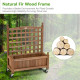 32in Wood Planter Box with Trellis Mobile Raised Bed for Climbing Plant