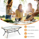 66 x 38 Inches Patio Dining Glass Table Oversize Rectangular with Umbrella Hole