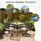 Patio Metal Square Dining Table for Garden and Poolside