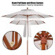 9 Feet Adjustable Wooden Outdoor Umbrella Sunshade