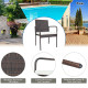 4 Pieces Outdoor Patio Rattan Dining Chairs Cushioned Sofa
