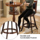 24 Inch Wooden Upholstered Swivel Counter Height Stool  Dining Chair 