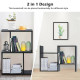 2-Tier Wooden S Shaped Standing Display Storage Shelves Bookcase for Home Office