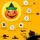 4 Feet Halloween Inflatable LED Pumpkin with Witch Hat