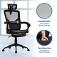 High Back Office Recliner Chair with Adjustable Headrest and Footrest