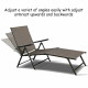 2 Pieces Patio Furniture Adjustable Pool Chaise Lounge Chair Outdoor Recliner 