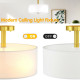 3-Light Semi Flush Mount Ceiling Light Fixture Glass Drum Pendant Lamp