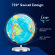 13" Illuminated World Globe 720° Rotating Map with LED Light