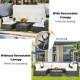 6 Pieces Outdoor Patio Retractable Canopy Furniture Set