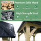 10 x 10 Feet Patio Pine Wood Hardtop Gazebo with Double Steel Roof for Outdoor