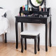 Vanity Stool Makeup Bench Dressing Stool-Black