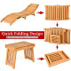 3 Pieces Wooden Folding Patio Lounge Chair Table Set