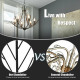 Branch Chandeliers with 6 Lampshade and Adjustable Iron Chain